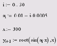 ������� ��������� sin(ax)=0 ������� ����������� �� ���������